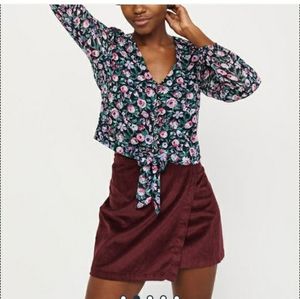 A&F Tie-Front Chiffon Blouse